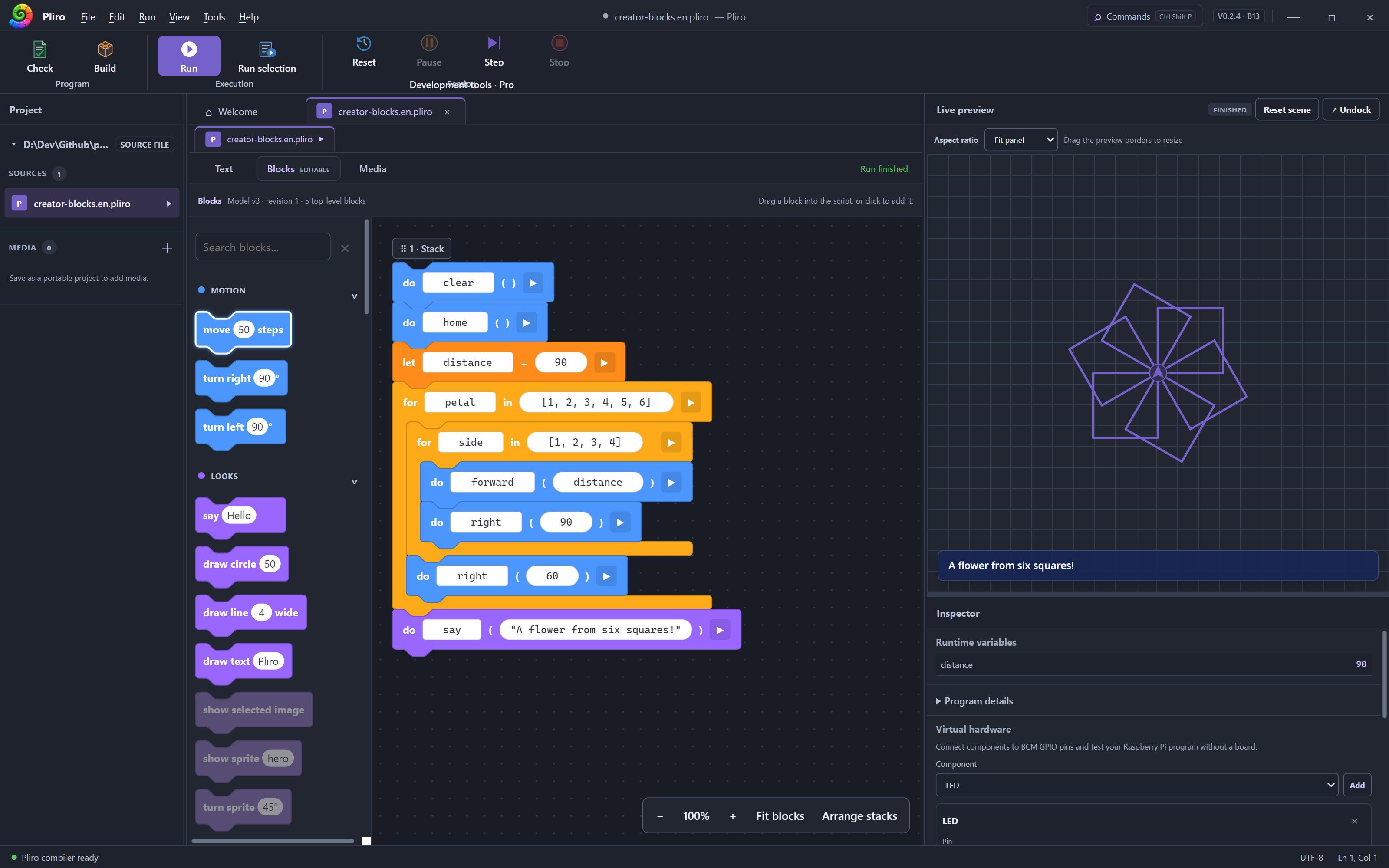 Programming with blocks — dark mode